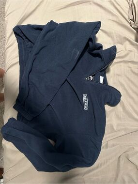adidas Navy Fleece cropped quarter zip